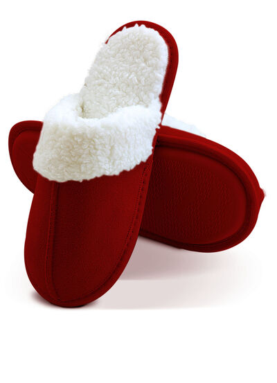 Plüsch-Hausschuhe in Wildleder-Optik 