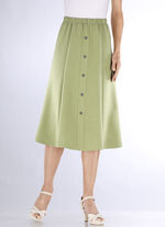 Rock mit Zierknopfblende GRÜN MELANGE