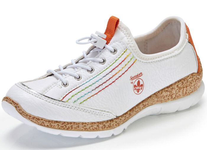 Rieker Sneaker mit elastischem Schnellschn&uuml;rsystem mit Stopper WEISS-BUNT
