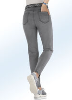 Kn&ouml;chellange Jeans mit modischer Saumf&auml;rbung GRAU