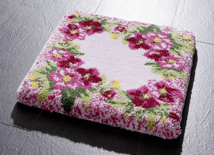 Badgarnitur mit rutschhemmendem TPR-R&uuml;cken FUCHSIA