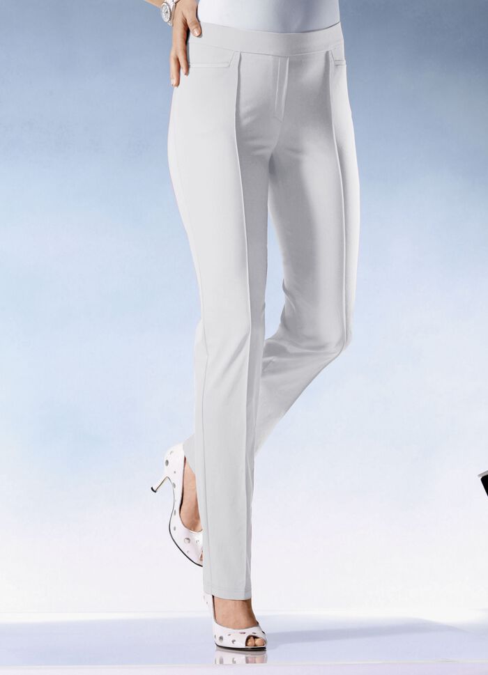 Hose mit schmaler Fu&szlig;weite in 15 Farben ECRU