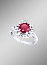 Damenring mit echt Granat und echt Markasit 