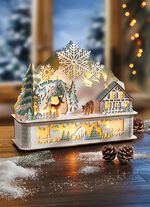 Beleuchtete Holz-Dekoration 