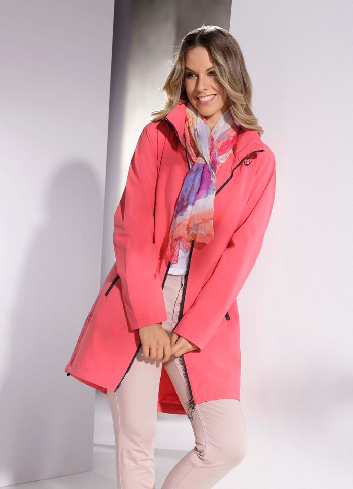 Funktions-Kurzmantel mit im Kragen verstaubarer Kapuze 