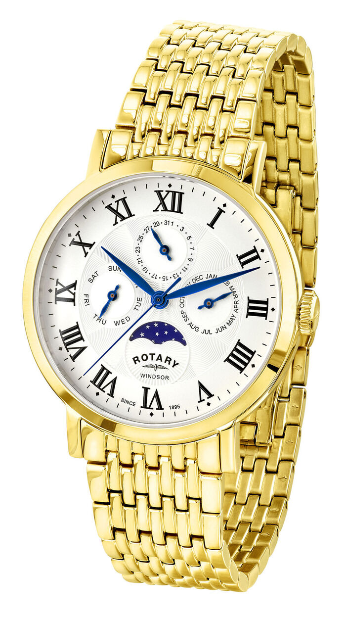 Herrenuhr mit goldplattiertem Edelstahlbandgehäuse