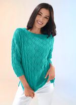 Pullover mit Ajour- und Strukturmuster JADEGR&Uuml;N