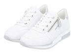 Remonte Schn&uuml;r-Sneaker mit silberfarben schimmerndem Kontrast-Besatz WEISS