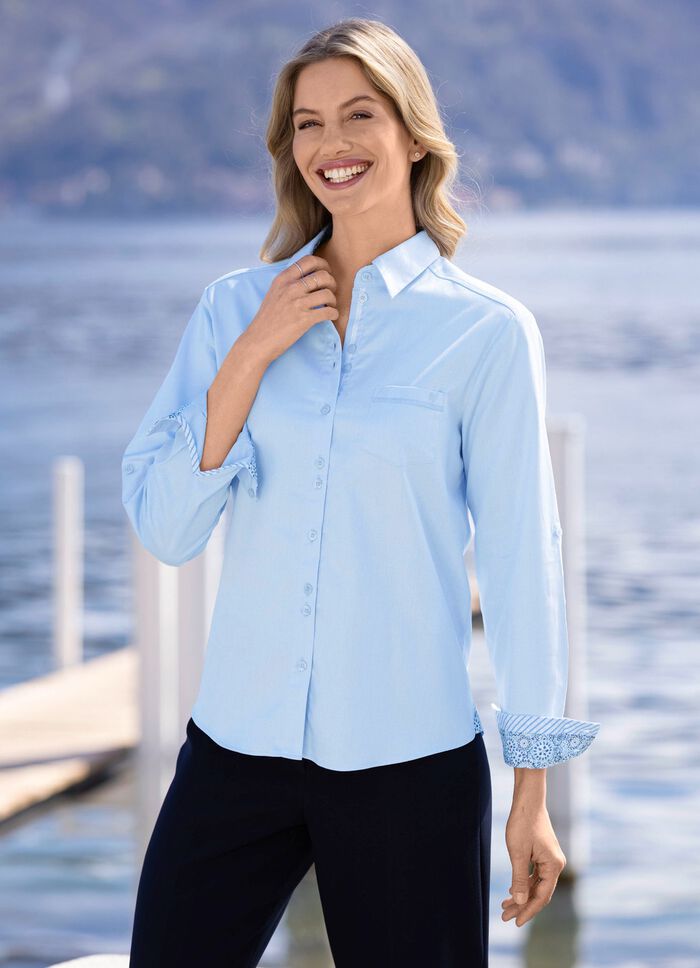 Bluse mit Hemdkragen 