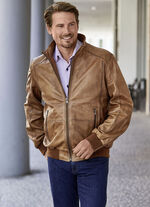 Lederblouson mit Steh-Umlegekragen 