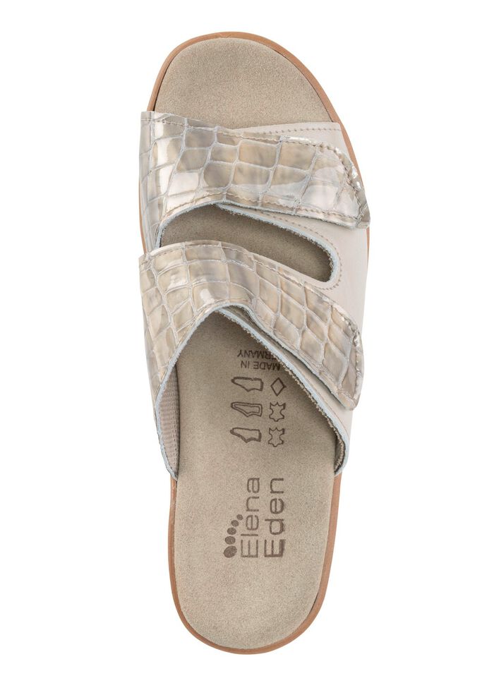 ELENA EDEN Pantolette aus krokogepr&auml;gtem Lack- und Nappaleder 