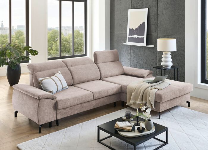 Polsterecke mit Bettfunktion und Bettkasten 