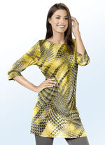 Feinstrick-Tunika mit Alloverdruck 