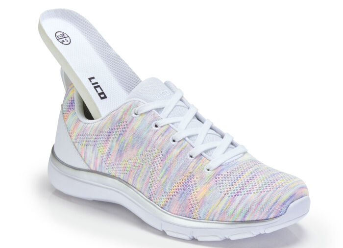 Sneaker in luftigem und effekvollem Dessin WEISS-BUNT