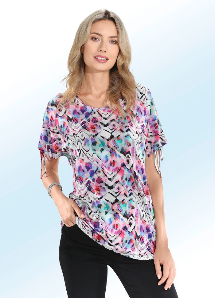 Shirt mit Schlitz und Bindeband 