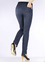 Jeans in bequemer Schlupfform DUNKELBLAU MEL.