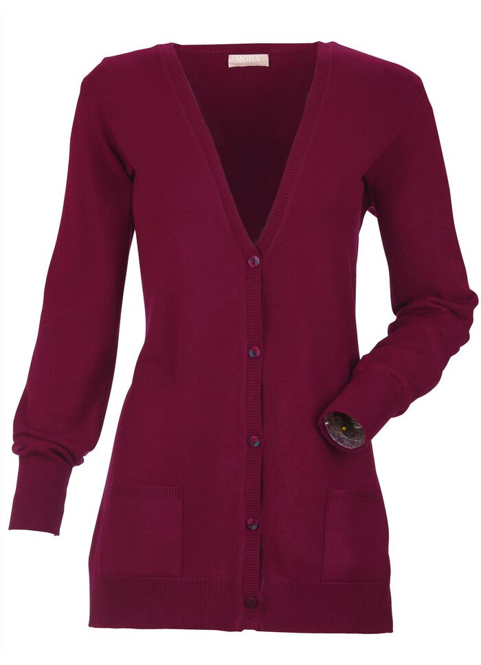 Strickjacke mit Modal  BEERE