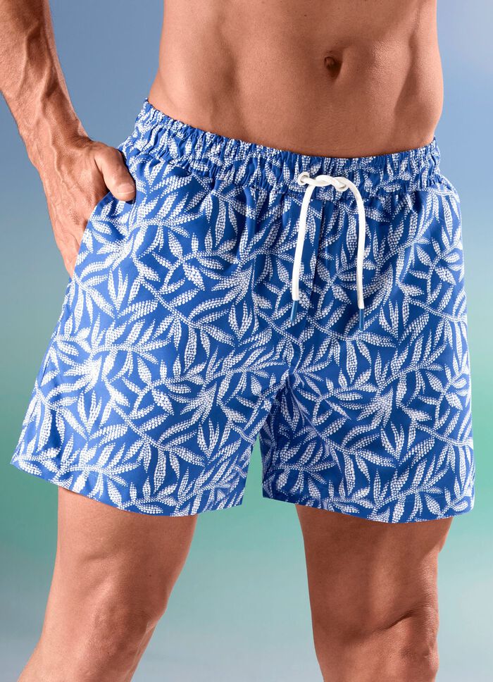 Badeshorts, allover dessiniert, Microfaser 