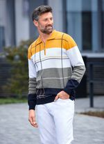 Polopullover mit Rei&szlig;verschluss GELB-HELLGRAU-ANTHRAZIT