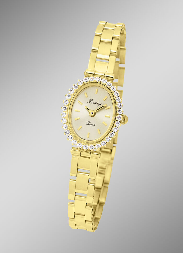Prestige-Quartz-Damenuhr aus Gold 