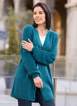 Long-Strickjacke in Perlfang 