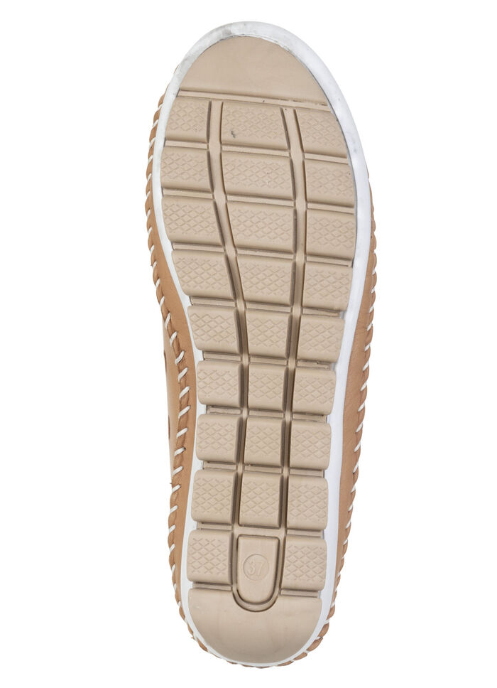 ELENA EDEN, sommerliche Damen-Slipper, Weite G, mit herausnehmbarem Fußbett CAMEL