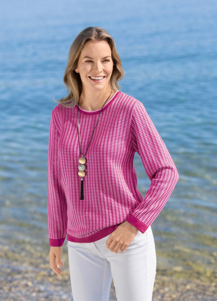 Pullover mit Alloverstruktur MAGENTA-ROSÉ