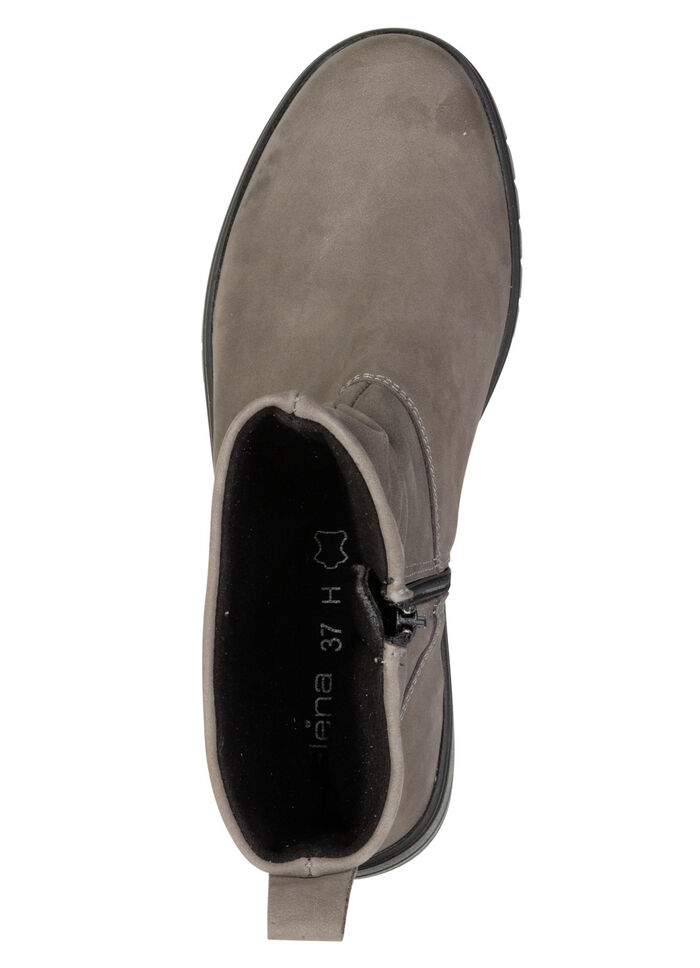 ELENA EDEN, bequeme Damen-Stiefeletten, Weite H, mit herausnehmbarem Fußbett DUNKELTAUPE