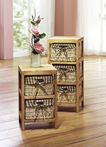 Regal mit Körben aus Mais-Strohgeflecht NATUR