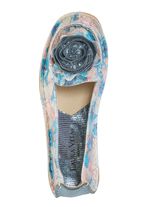 Laura Vita Ballerina mit Lederbl&uuml;te BLAU-MULTICOLOR