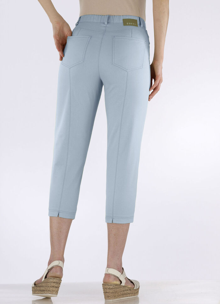 Caprihose in 4-Pocket-Form HELLBLAU