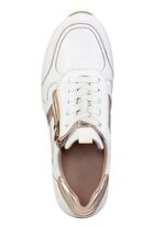 ELENA EDEN, sytlische Damen-Sneaker, Weite H, mit herausnehmbarem Fu&szlig;bett WEISS-GOLD