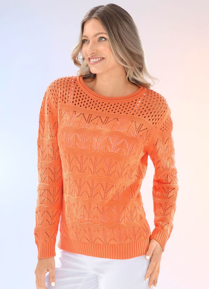 Pullover in Mustermix MANDARINE