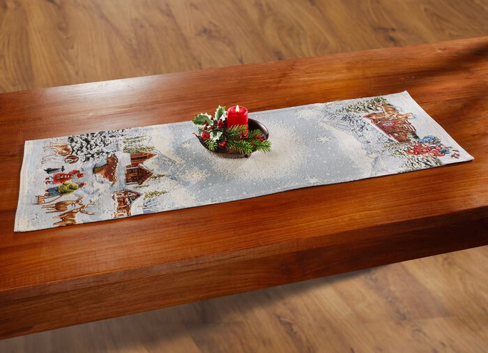 Winterliche Tisch- und Raumdekoration in Gobelin-Qualit&auml;t MULTICOLOR