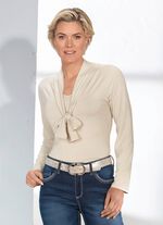 Shirt mit extravaganter Ausschnittverarbeitung in 3 Farben BEIGE