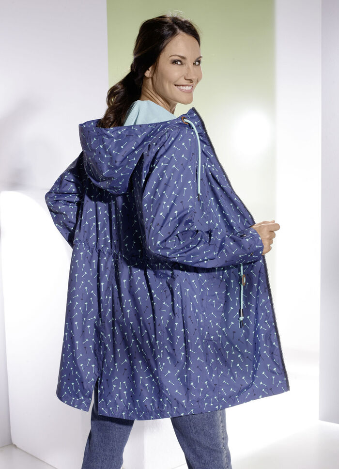 Funktions-Kurzmantel mit originellem Pusteblumen-Dessin 