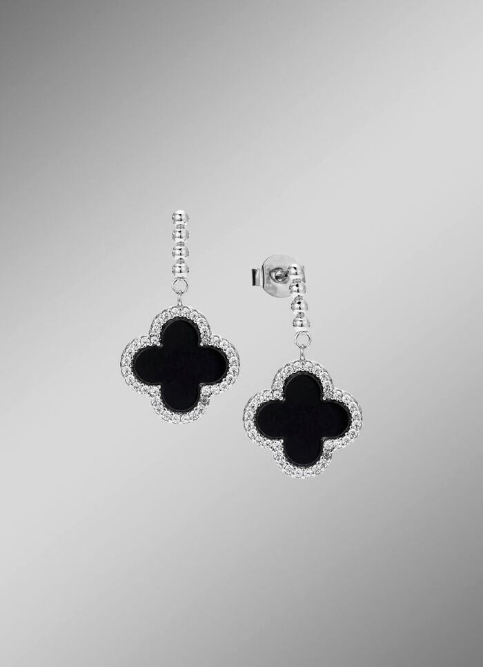 Schicke Kleeblatt-Ohrstecker aus Silber 