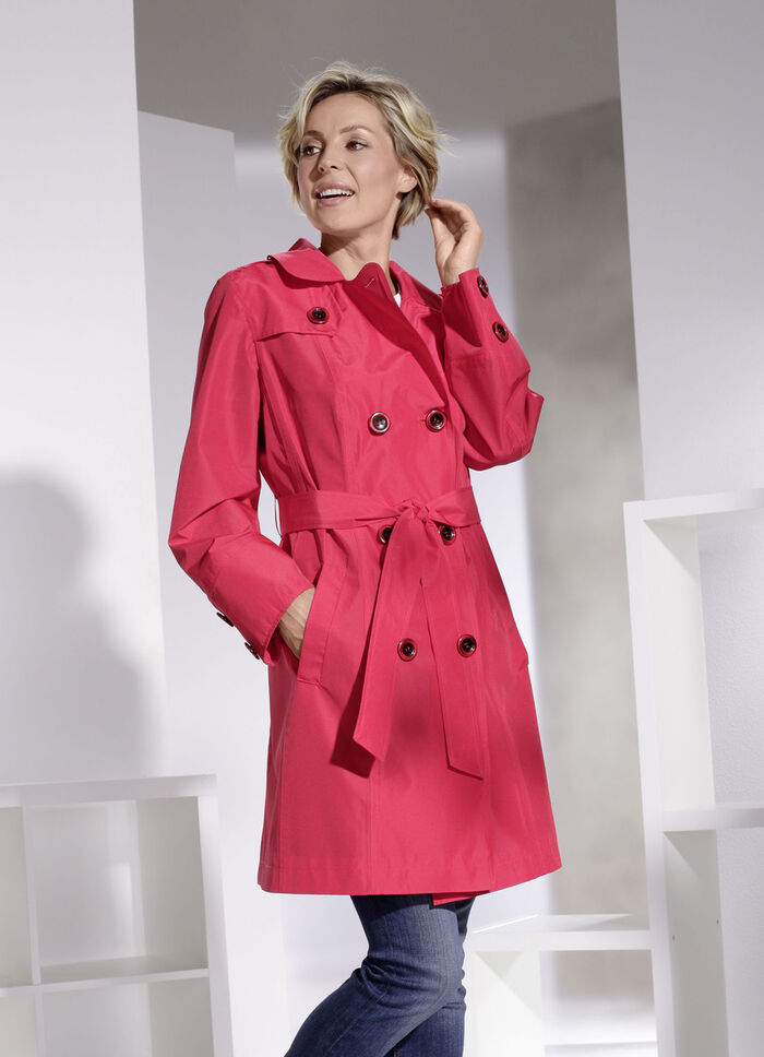 Trenchcoat mit Gürtel in 2 Farben ROT