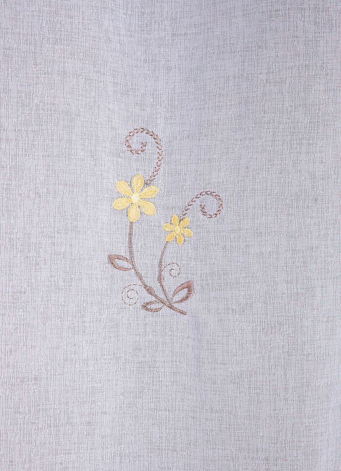 Allover bestickte &Uuml;bergardine mit farbigem Sockel TAUPE