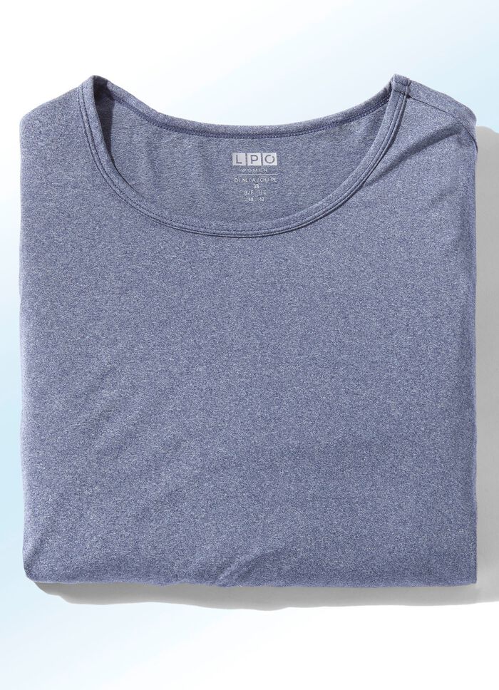 Meliertes Funktionsshirt von &bdquo;LPO&ldquo; in 3 Farben JEANSBLAU MELIERT