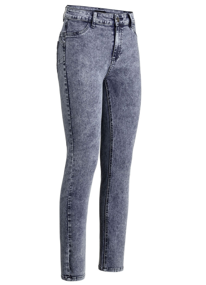 Kn&ouml;chellange, figurformende Jeans JEANSBLAU