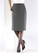 Rock in schmaler Schnittführung GRAU MELIERT