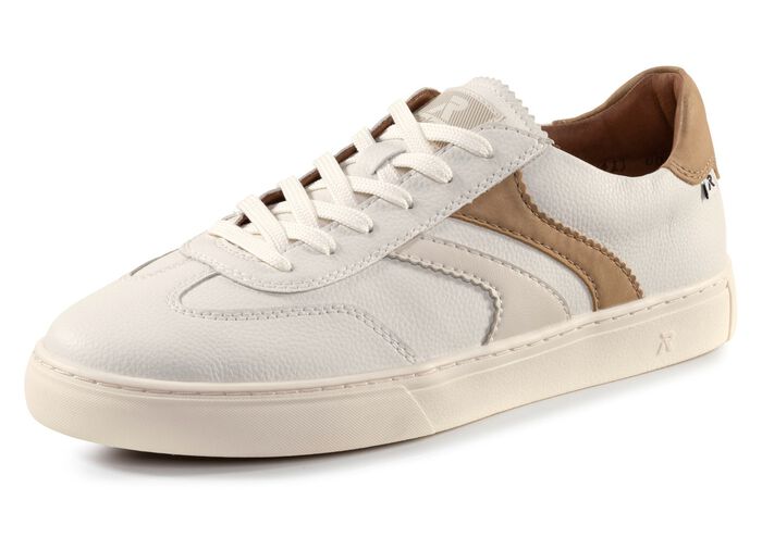 Rieker Sneaker aus weichem Nappaleder WEISS-CAMEL