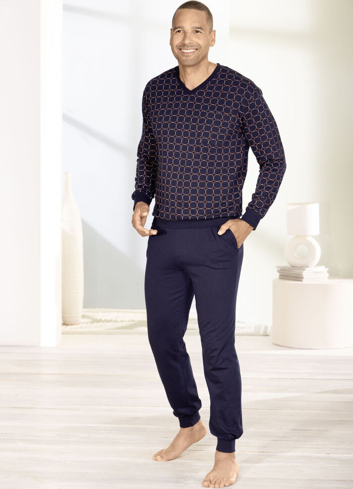 Schlafanzug mit Bündchenabschlüssen 