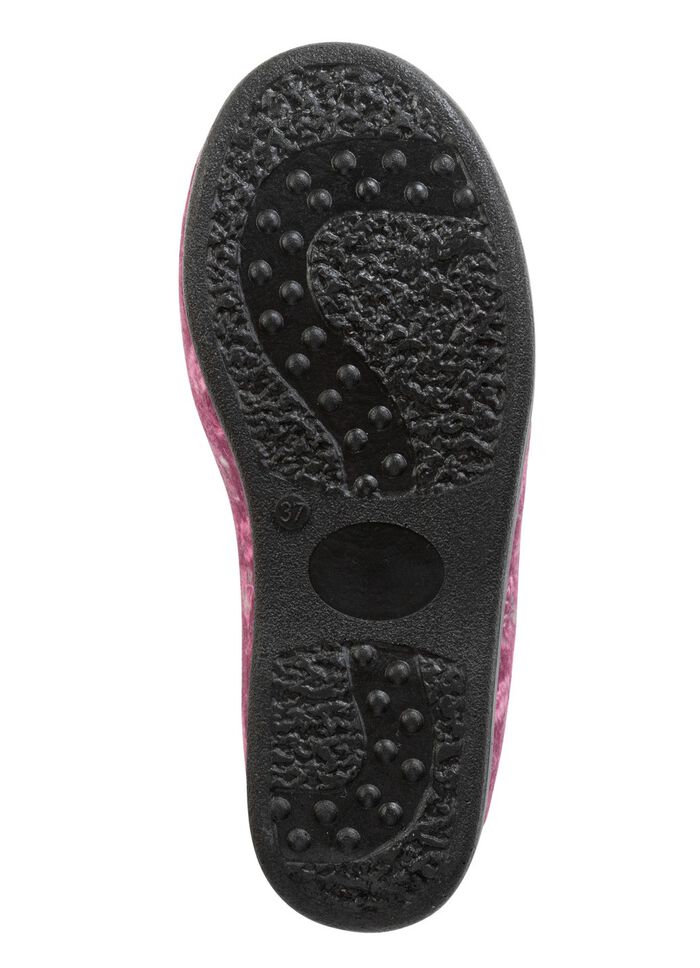 Warme Damen-Hausschuhe, Weite H, mit Wolle BORDEAUX