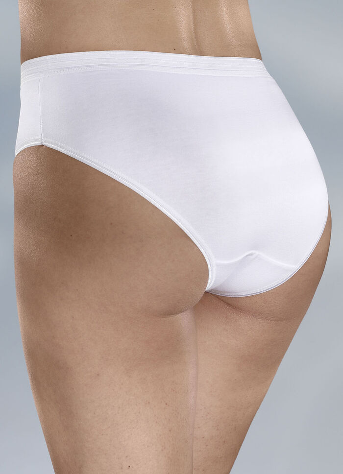 F&uuml;nferpack Slips mit gl&auml;nzenden Abschl&uuml;ssen 3X AZURBLAU, 2X WEISS