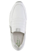 ELENA EDEN Sneaker aus Nappaleder und silbergrau gepr&auml;gtem Veloursleder WEISS