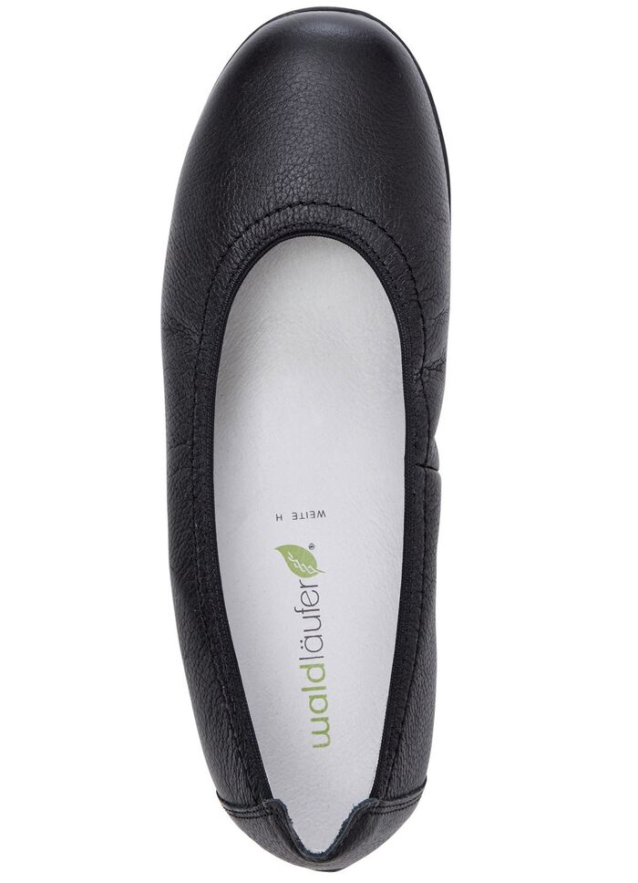 Waldl&auml;ufer Ballerina mit Rundum-Gummizug SCHWARZ