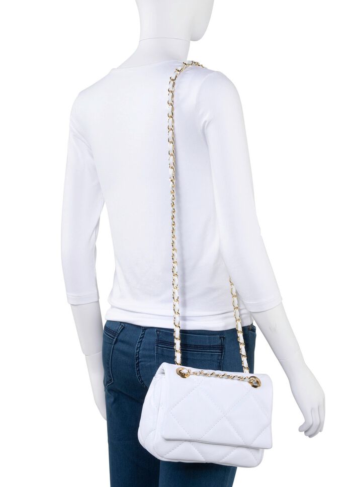 Laurina Tasche mit trendiger Steppung WEISS