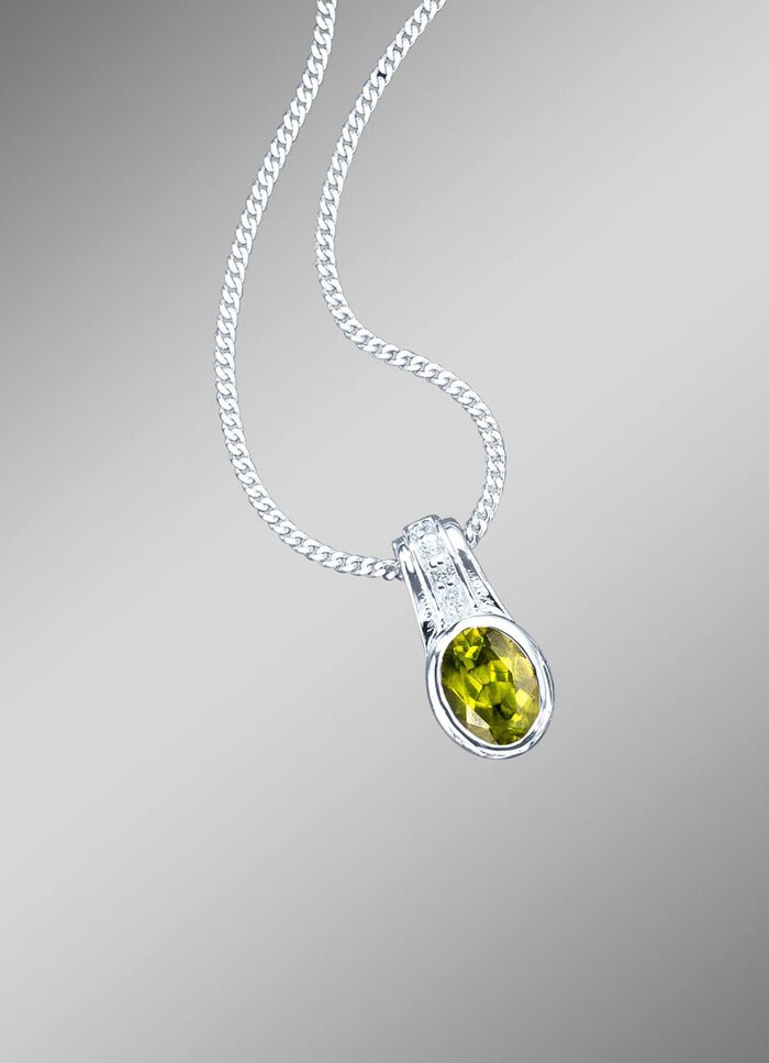 Anh&auml;nger mit echt Peridot und synth. Zirkonia 